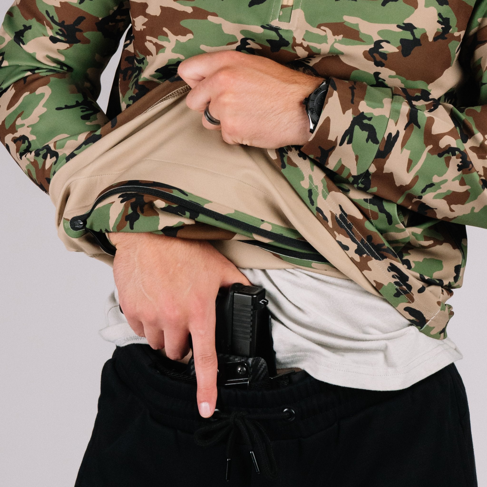 NEW! Durable Quarter Zip - Woodland Camo - VULCAN