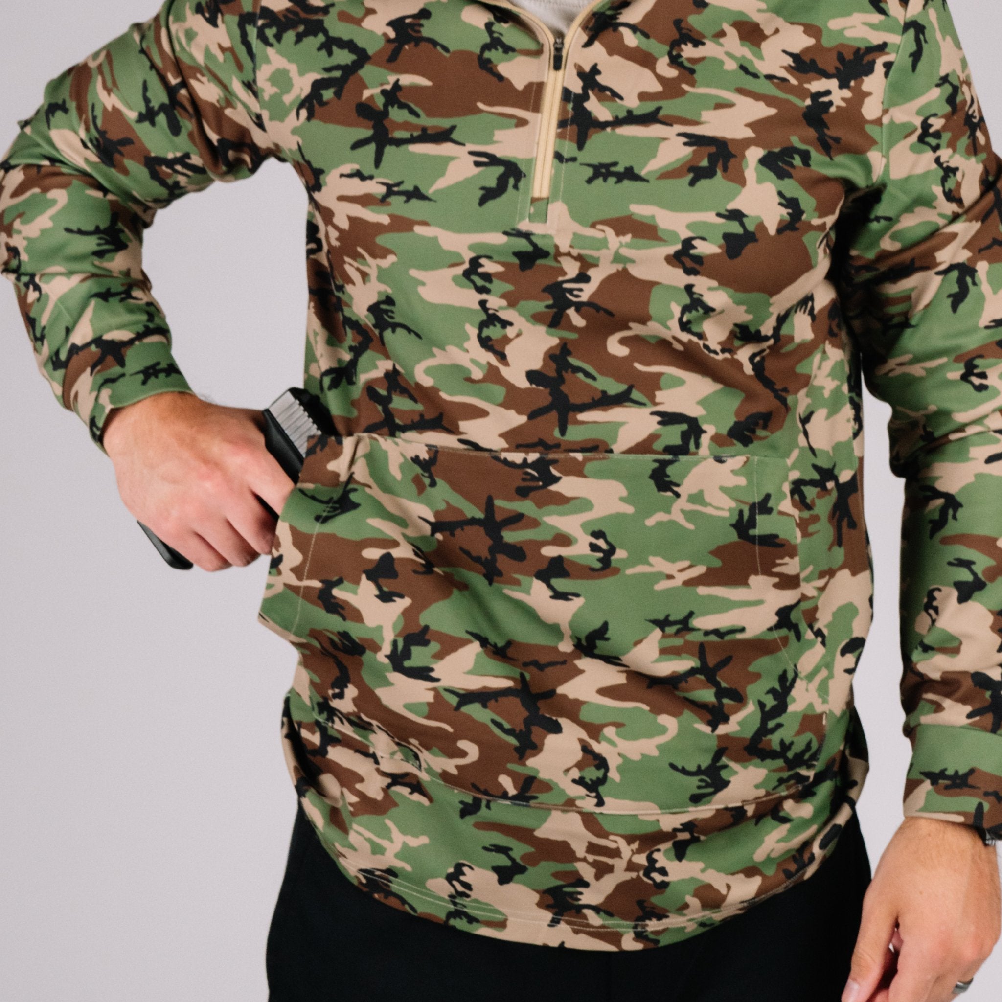 NEW! Durable Quarter Zip - Woodland Camo - VULCAN