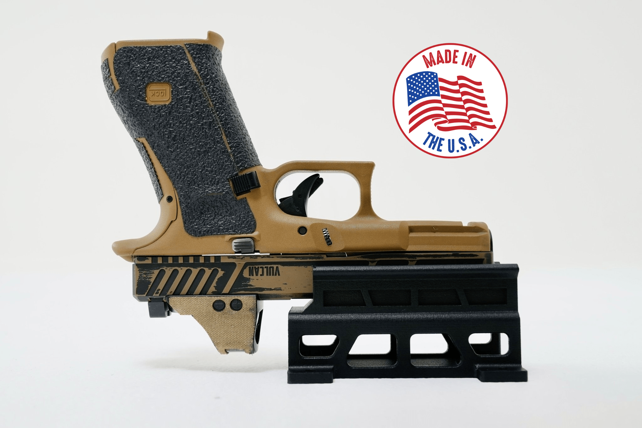 Magnetic Pistol Holder / Car Holster – Quick Mount, Polymer, 4 Screws – Fits 9mm, .40, .45 ACP