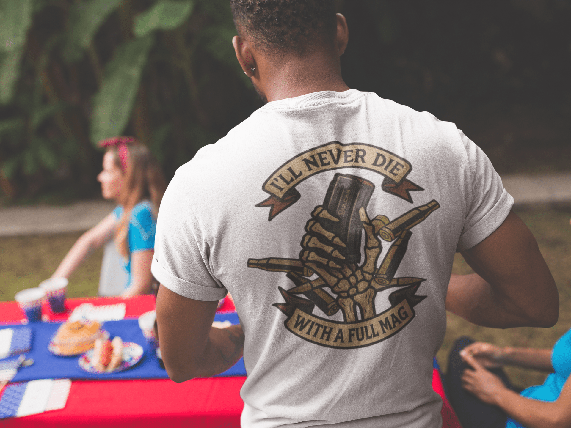 NEVER DIE WITH A FULL MAG T - SHIRT - VULCAN